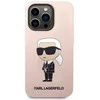 Apple iPhone 14 Pro Max Karl Lagerfeld dėklas silikoninis NFT Ikonik Magsafe (KLHMP14XSNIKBCP) rožinės spalvos