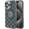 Apple iPhone 15 Pro Karl Lagerfeld IML Monogram Karl&amp;Choupette Head MagSafe (KLHMP15LHMCKMHK) dėklas telefonui juodos spalvos
