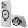 Apple iPhone 15 Pro Karl Lagerfeld dėklas Ring Stand Karl Head MagSafe (KLHMP15LHMRSKHH) baltos spalvos
