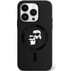 Karl Lagerfeld dėklas skirtas Apple iPhone 15 Pro compatible with MagSafe KLHMP15LSCMKCRHK (Silicone KC Body Ring) juodos spalvos