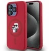 Karl Lagerfeld Silicone Karl&amp;Choupette Heads Ring MagSafe Case Apple iPhone 15 Pro - dėklas telefonui raudonos spalvos