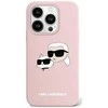 Apple iPhone 15 Pro Karl Lagerfeld dėklas silikoninis Karl & Choupette Magsafe (KLHMP15LSKCHPPLP) rožinės spalvos