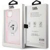 Karl Lagerfeld KLHMP15SHMRSKCP Apple iPhone 15/ 14 / 13 6.1″ rožinės spalvos kietas dėklas Ring Stand Karl&Choupett