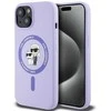 Karl Lagerfeld silikoninis Karl&amp;Choupette Heads Ring MagSafe iPhone 15 - dėklas telefonui violetinės spalvos