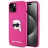 Karl Lagerfeld KLHMP15SSKHPPLF Apple iPhone 15 6.1" dėklas telefonui fuksijos spalvos silikoninis Karl Head Print MagSafe