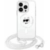 Apple iPhone 15 Pro Max Karl Lagerfeld dėklas IML Choupette Head &amp; Cord MagSafe (KLHMP15XHCCHNT) skaidrus