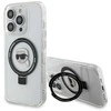 Apple iPhone 15 Pro Max Karl Lagerfeld dėklas Ring Stand Karl Head MagSafe (KLHMP15XHMRSKHH) baltos spalvos