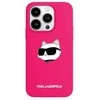 Apple iPhone 15 Pro Max Karl Lagerfeld dėklas IML Crossbody Monogram Karl &amp; Choupette Head MagSafe (KLHMP15XSCHPPLF) rožinės spalvos