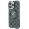 Karl Lagerfeld IML Monogram Karl &amp; Choupette Head MagSafe Apple iPhone 16 Pro - dėklas telefonui juodos spalvos