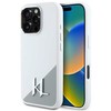 Karl Lagerfeld Silikoninis šešėlinis metalinis pradinis MagSafe Apple iPhone 16 Pro dėklas - Baltas