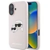 Karl Lagerfeld silikoninis „Nauble Heads“ rašto „MagSafe“ dėklas, skirtas iPhone 16 Plus - Rožinė