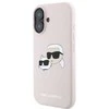 Karl Lagerfeld silikoninis „Nauble Heads“ rašto „MagSafe“ dėklas, skirtas iPhone 16 Plus - Rožinė