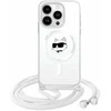 Karl Lagerfeld KLHMP16SHCCHNT Apple iPhone 16 6.1" dėklas telefonui skaidrus IML Choupette Head &amp; Cord MagSafe