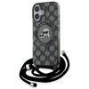 Karl Lagerfeld KLHMP16SHCKCKLCK Apple iPhone 16 6.1″ juodos spalvos kietas dėklas IML Crossbody Monogram Karl &amp; &amp; Chou