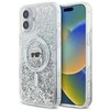Karl Lagerfeld KLHMP16SLGKISGH Apple iPhone 16 6.1″ kietas dėklas skaidrus Liquid Glitter Karl Head Magsafe