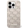Dėklas Apple iPhone 16 Karl Lagerfeld Hot Stamp MagSafe (KLHMP16SPKHPORPE) beige