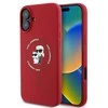 Karl Lagerfeld dėklas skirtas Apple iPhone 16, suderinamas su MagSafe KLHMP16SSCMKCRHR (silikono KC korpuso žiedas), raudonas