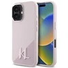 Karl Lagerfeld KLHMP16SSCMKMPCP Apple iPhone 16 6.1″ rožinės spalvos kietas dėklas Silicone Shadow Metal Initial