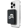 Karl Lagerfeld Powerbank inductive KLPB5FPGKSKCHK 16W 5000mAh juodos spalvos Karl&amp;Choupette Head Pin MagSafe