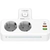 Beline maitinimo lizdas su LED apšvietimu 2xUSB-A/USB-C/2xAC baltos spalvos