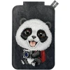 Dėklas Magnetyczny portfel stojak na telefon Nimmy New Big-Eye Cute Pets 2.0 Panda juoda