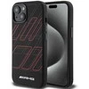 Mercedes AMG AMHMP15M23SSPK Apple iPhone 15 Plus / 14 Plus 6.7″ juodos spalvos kietas dėklas with Silicone Large Rhombuses Patter