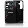 Mercedes AMG Double Layer Rhombs MagSafe Samsung Galaxy S25 dėklas telefonui juodos ir raudonos spalvos