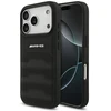 Dėklas Mercedes AMG Leather Debossed Lines Logo case for iPhone 18 Pro / 17 Pro - juodas