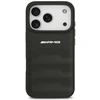 Dėklas Mercedes AMG Leather Debossed Lines Logo case for iPhone 18 Pro / 17 Pro - juodas