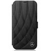 Natūralios odos dėklas Mercedes-Benz New Bow Line iPhone 12 mini telefonui