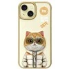 Nimmy Apple iPhone 15 6.1" dėklas telefonui haki spalvos Cool&amp;Cute 2.0 Cat