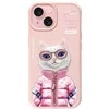 Nimmy Apple iPhone 15 6.1" dėklas telefonui rožinės spalvos Cool&amp;Cute 2.0 Cat