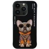 Nimmy Apple iPhone 15 Pro 6.1" dėklas telefonui juodos spalvos Glasses Cool Dog