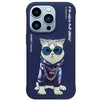 NIMMY dėklas GLASSES COOL CAT, skirtas IPHONE 15 Pro, mėlynas