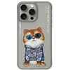 Nimmy Apple iPhone 15 Pro 6.1" dėklas telefonui pilkos spalvos Glasses Cool Cat
