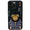 Nimmy dėklas Apple iPhone 15 Pro Max 6.7" juodos spalvos Cool&amp;Cute 2.0 Monkey
