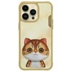 Nimmy Apple iPhone 15 Pro Max 6.7" dėklas telefonui haki spalvos Big Eyed Pet 2.0 Cat