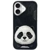 Nimmy Apple iPhone 16 6.1" dėklas telefonui juodos spalvos Big Eyed Pet 2.0 Panda