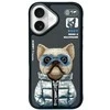 Nimmy Apple iPhone 16 6.1" dėklas telefonui juodos spalvos Cool&amp;Cute 2.0 Dog