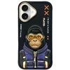 Nimmy Apple iPhone 16 6.1" dėklas telefonui juodos spalvos Cool&amp;Cute 2.0 Monkey