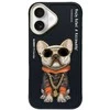 Nimmy Apple iPhone 16 6.1" dėklas telefonui juodos spalvos Glasses Cool Dog