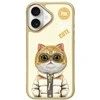 Nimmy Apple iPhone 16 6.1" dėklas telefonui haki spalvos Cool&amp;Cute 2.0 Cat