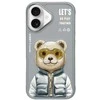 Nimmy Apple iPhone 16 6.1" dėklas telefonui pilkos spalvos Cool&amp;Cute 2.0 Bear