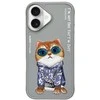 Nimmy Apple iPhone 16 6.1" dėklas telefonui pilkos spalvos Glasses Cool Cat