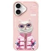 Nimmy Apple iPhone 16 6.1" dėklas telefonui rožinės spalvos Cool&amp;Cute 2.0 Cat