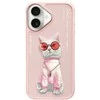Nimmy Apple iPhone 16 6.1" dėklas telefonui rožinės spalvos Glasses Cool Cat