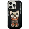 Nimmy Apple iPhone 16 Pro 6.3" dėklas telefonui juodos spalvos Glasses Cool Dog