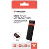Verbatim M.2 NVMe USB 3.2 Gen 2 SSD korpusas su USB A/USB C kabeliu, juodas 32261