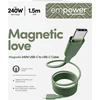 „Panzer Glass“ laidas, skirtas „PanzerGlass Magnetic“, 240 W USB-C, 1,5 m žalias