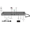 „HUB 4smarts 11in1“ nešiojamojo kompiuterio stovas HDMI/VGA/2xUSB-C/3xUSB-A/RJ45/SD/MMC/MicroSD/TF/AUX